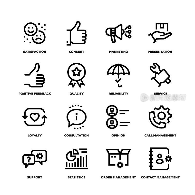 Customer Relationship Line Icons
